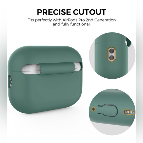 Silicone Protective Case for AirPods Pro 2 with hand strap , AHASTYLE - Picture 4 of 13